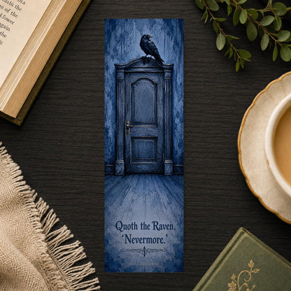 Quoth The Raven Nevermore Bookmark | Poe Quote Gift | Chamber Door Page Marker | Gothic Book Lover Gift