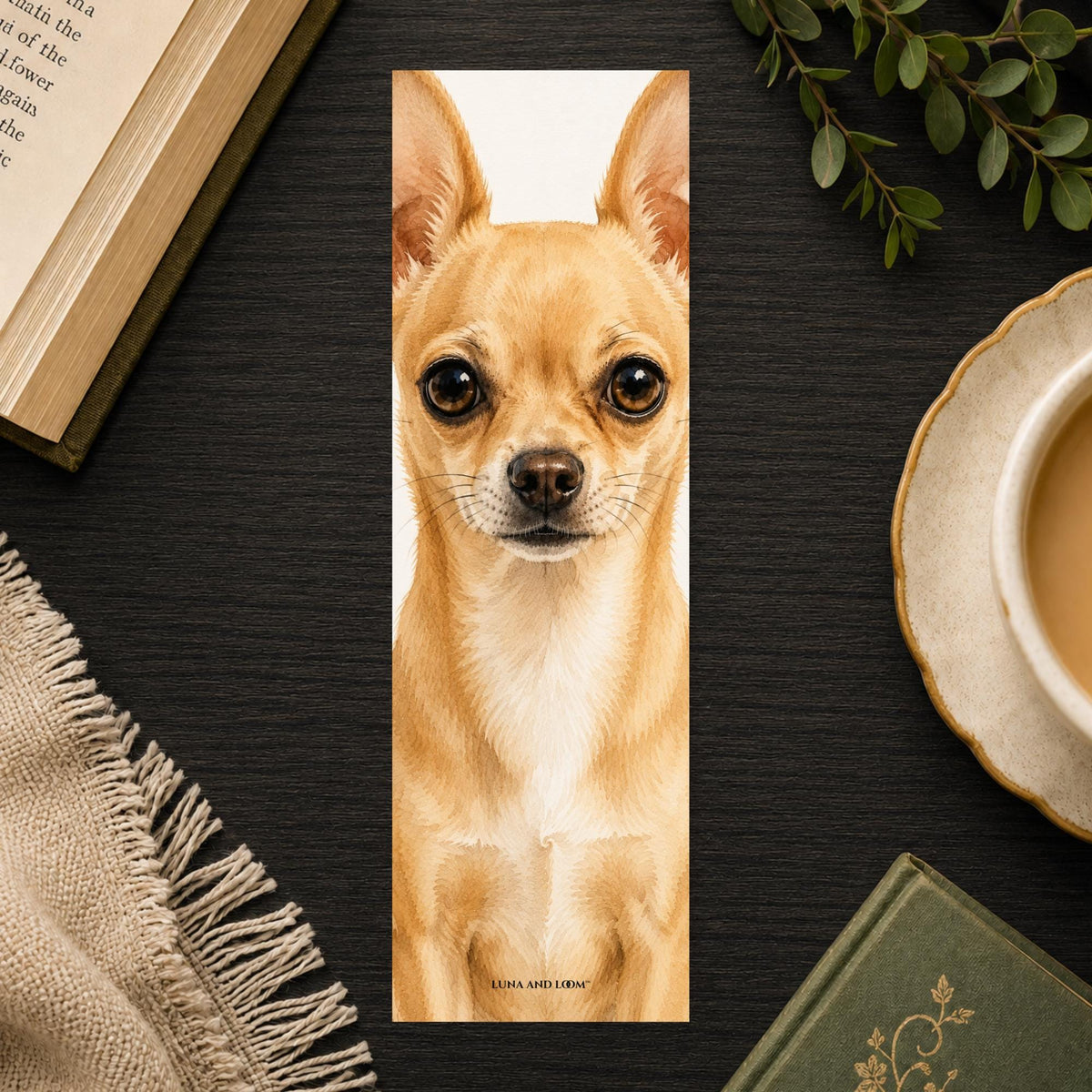 Chihuahua Bookmark | Realistic Dog Portrait | Watercolor Pet Picture