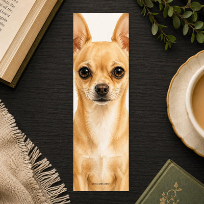 Chihuahua Bookmark | Realistic Dog Portrait | Watercolor Pet Picture