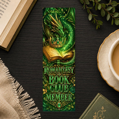 Romantasy Book Club Member Bookmark | Dragon and Crown Reader Gift | Badge Page Marker