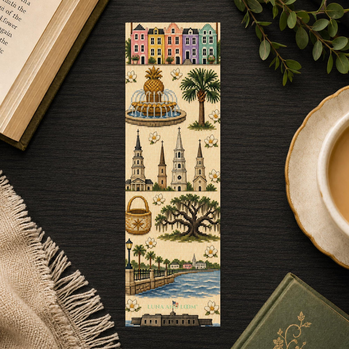 Charleston, SC Bookmark | South Carolina | Crosstitch Matte Print