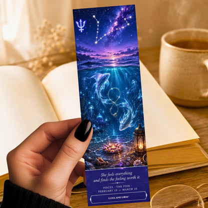 Pisces Bookmark | Fish Zodiac Literary | Birthday Gift | Astrology | Water Sign