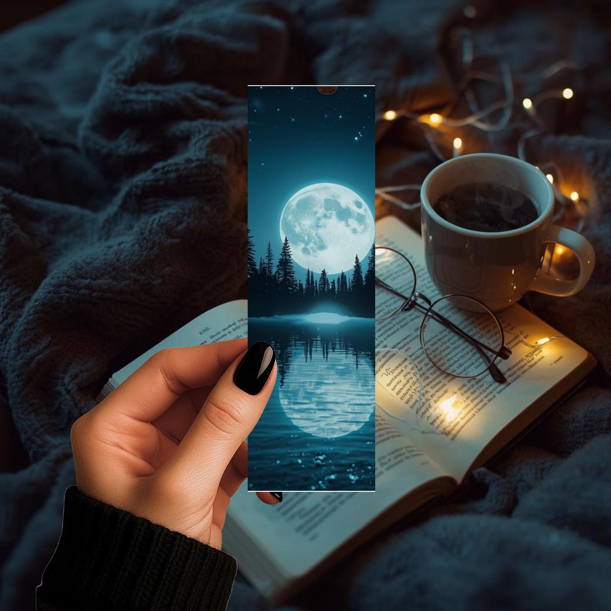 Blue Moon Bookmark | Darkness | Bookish Gift | Reflection
