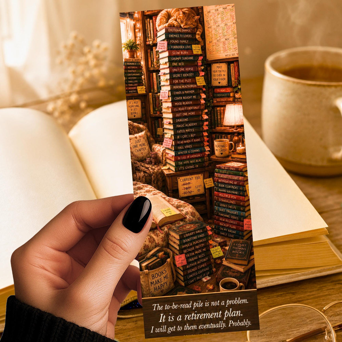 TBR Pile Bookmark | Book Lover Gift | To Be Read Humor | Book Hoarder | Funny Bookish | Relatable Reader