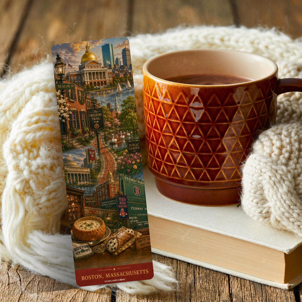 Boston Bookmark | Fenway Park | City Skyline | MIT | Harvard | Beacon Street | US History