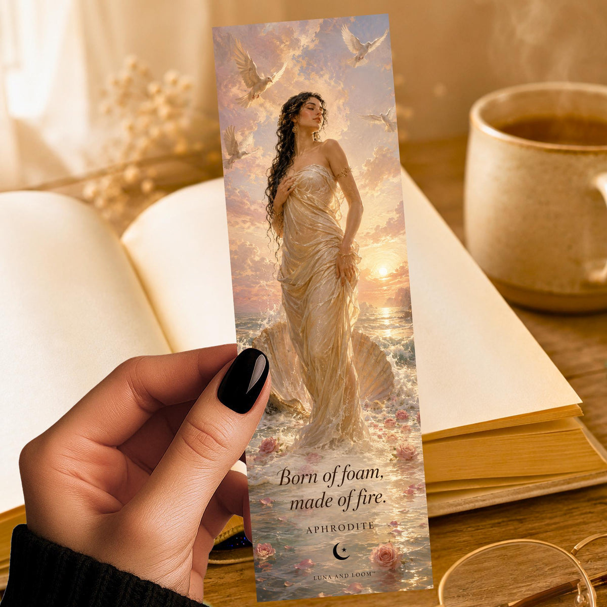 Aphrodite Bookmark | Greek Mythology Gift | Sea Foam Page Marker | Mythology Lover Gift