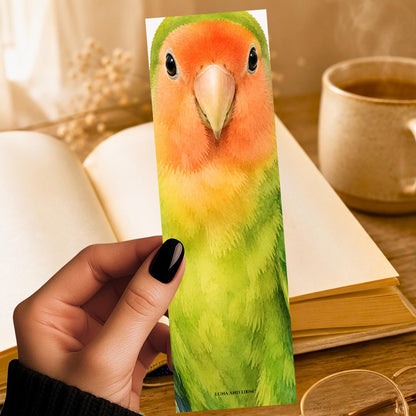 Lovebird Bookmark | Realistic Bird Portrait | Bird Lover | Watercolor Pet Picture