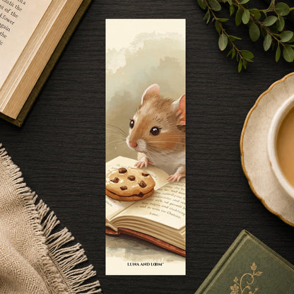 Mouse and Cookie Bookmark | Cozy Reader Gift | Storybook Mouse Page Marker | Book Lover Gift