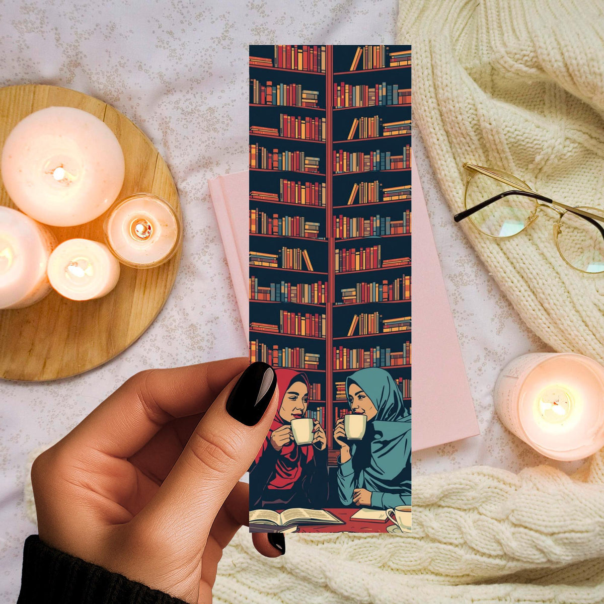 Friends and Books Bookmark | Coffee Drinks | Bookish Gift