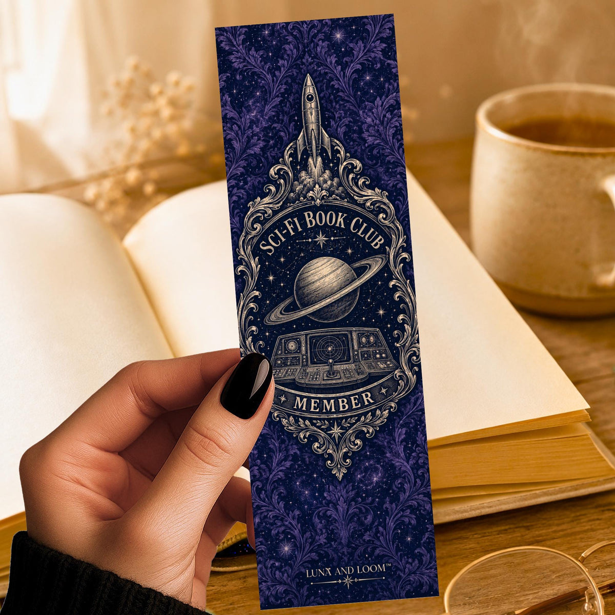 Sci-Fi Book Club Member Bookmark | Space Explorer Gift | Badge Page Marker | Book Club Gift