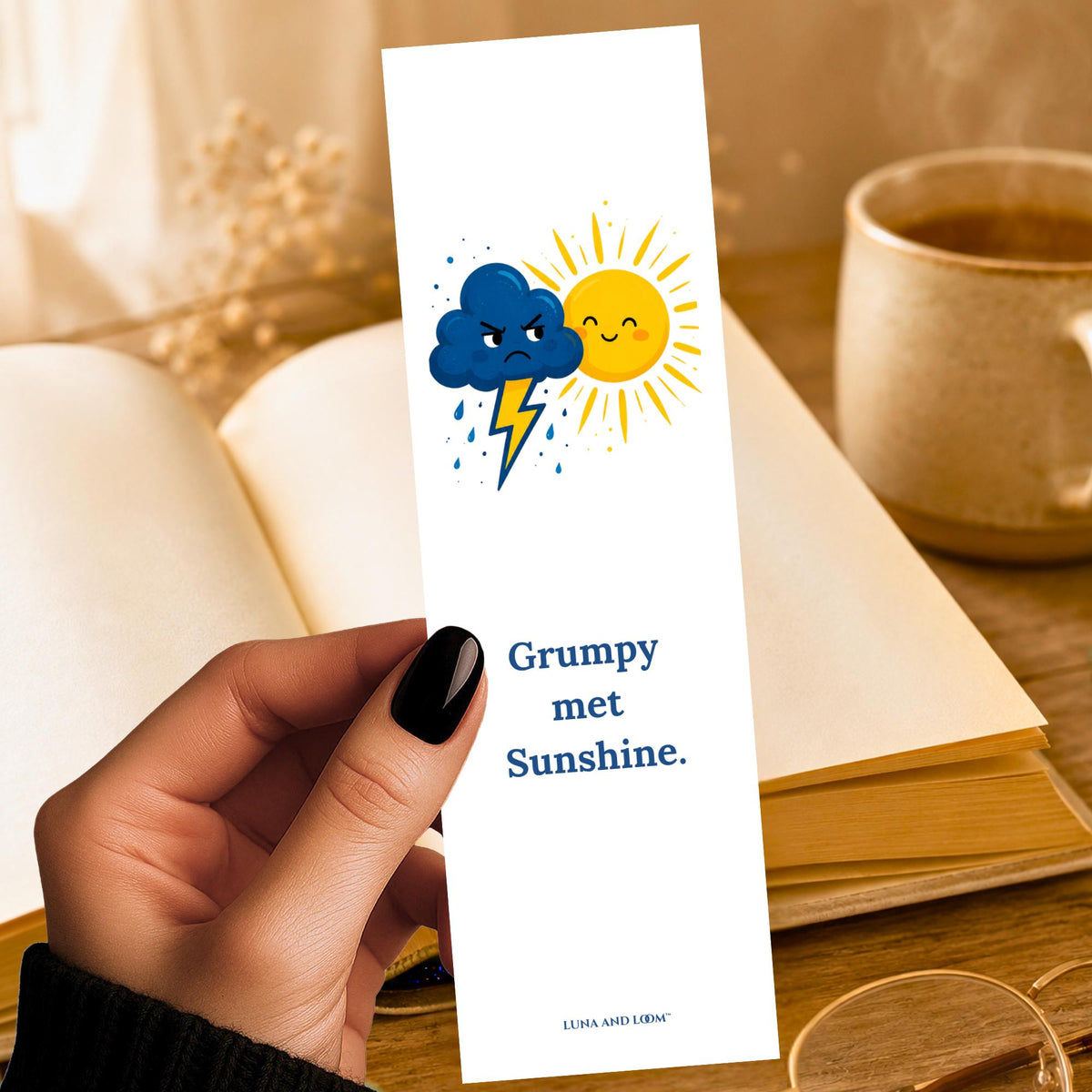 Grumpy Met Sunshine Bookmark | Funny Romance Trope | Bright Colorful Book Gift | BookTok Present