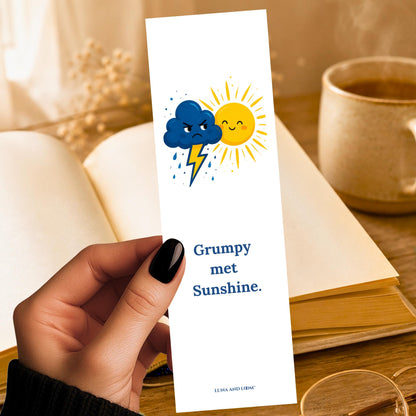Grumpy Met Sunshine Bookmark | Funny Romance Trope | Bright Colorful Book Gift | BookTok Present