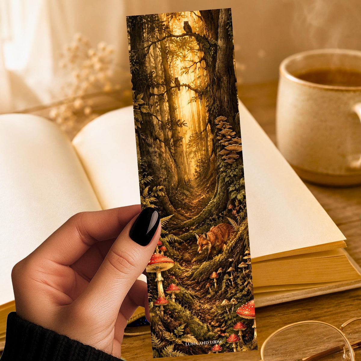 Enchanted Forest Bookmark | Fox and Owl | Moody Botanical