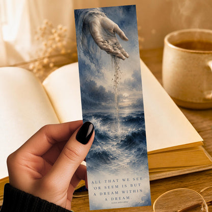 Dream Within Dream Bookmark | Edgar Allan Poe Quote Gift | Sand Sea Page Marker | Classic Poetry Gift