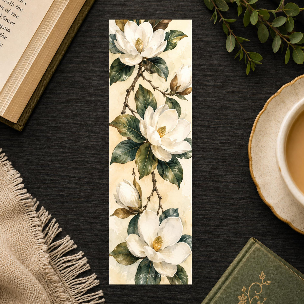 Magnolia Blossom Bookmark | Nashville Spring Gift | Southern Botanical Page Marker | Tennessee Book Lover Gift
