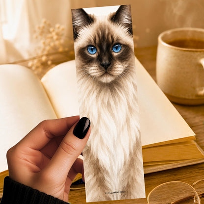 Ragdoll Bookmark | Realistic Cat Portrait | Animal Lover | Watercolor Pet Picture