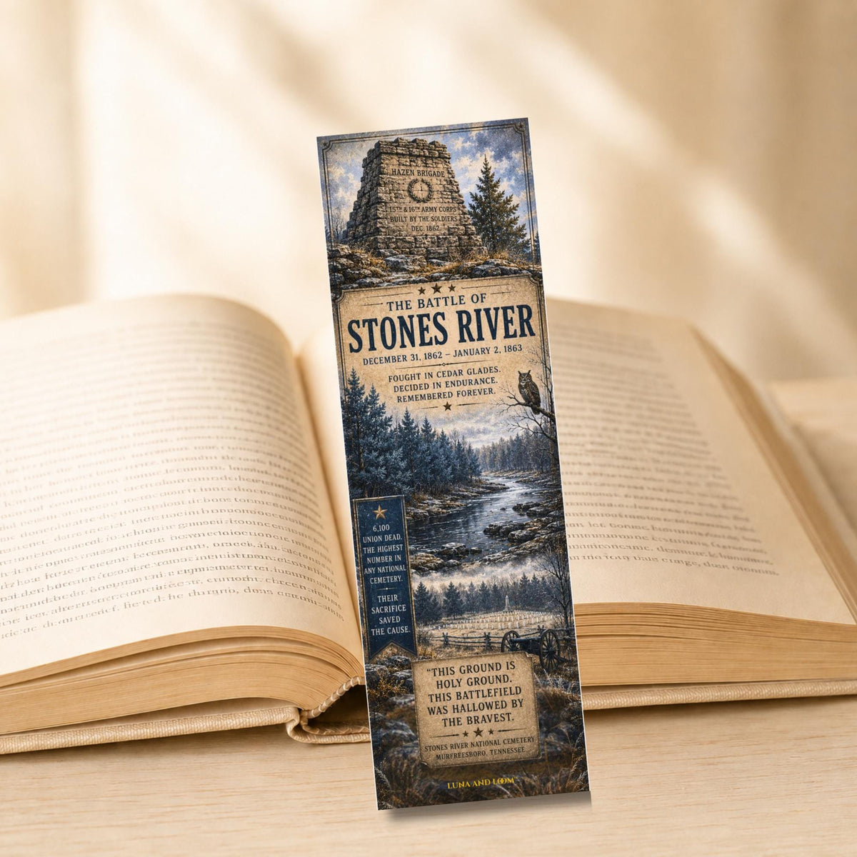 Battle of Stones River Bookmark | Civil War History | Tennessee History | Historical Reader | National Park Lover