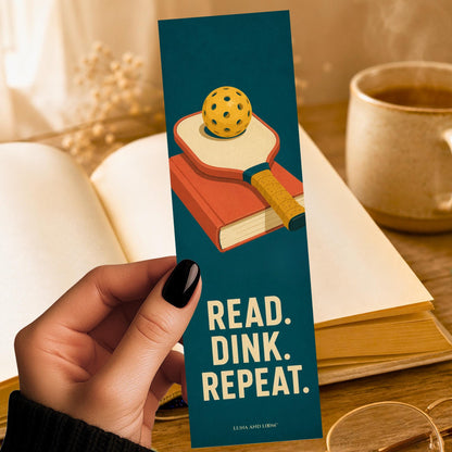 Read Dink Repeat Bookmark | Pickleball Reader Gift | Bookish Sports Page Marker | Player Book Lover Gift