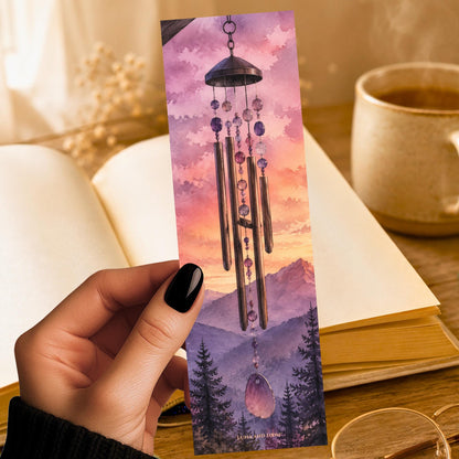 Wind Chime Bookmark | Boho Asheville Gift | Mountain Dusk Page Marker | Free Spirit Gift