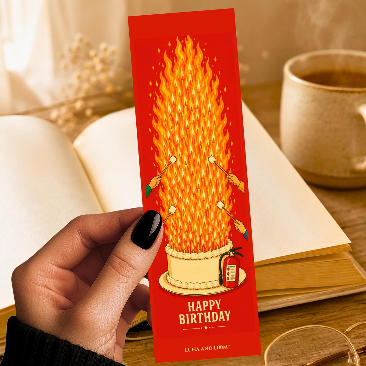 Snarky Birthday Bookmark | Fire Hazard | Too Many Candles