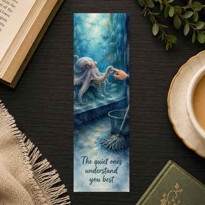 Aquarium Friendship Bookmark | Gentle Fiction Reader Gift | Octopus Connection Page Marker | Quiet Wonder Book Lover Gift