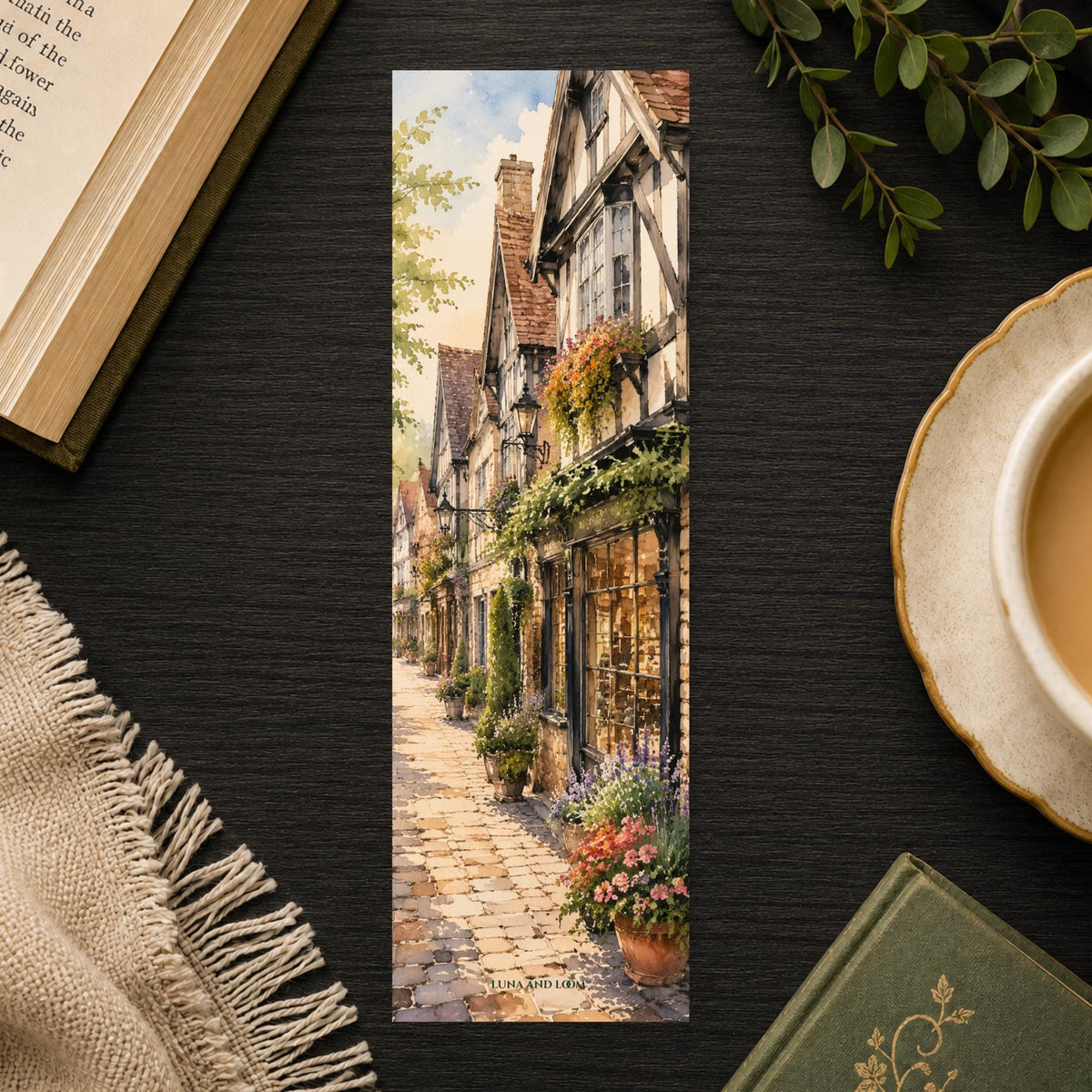 Biltmore Village Bookmark | Asheville Area Gift | Tudor Shopfront Page Marker | Village Charm Book Lover Gift
