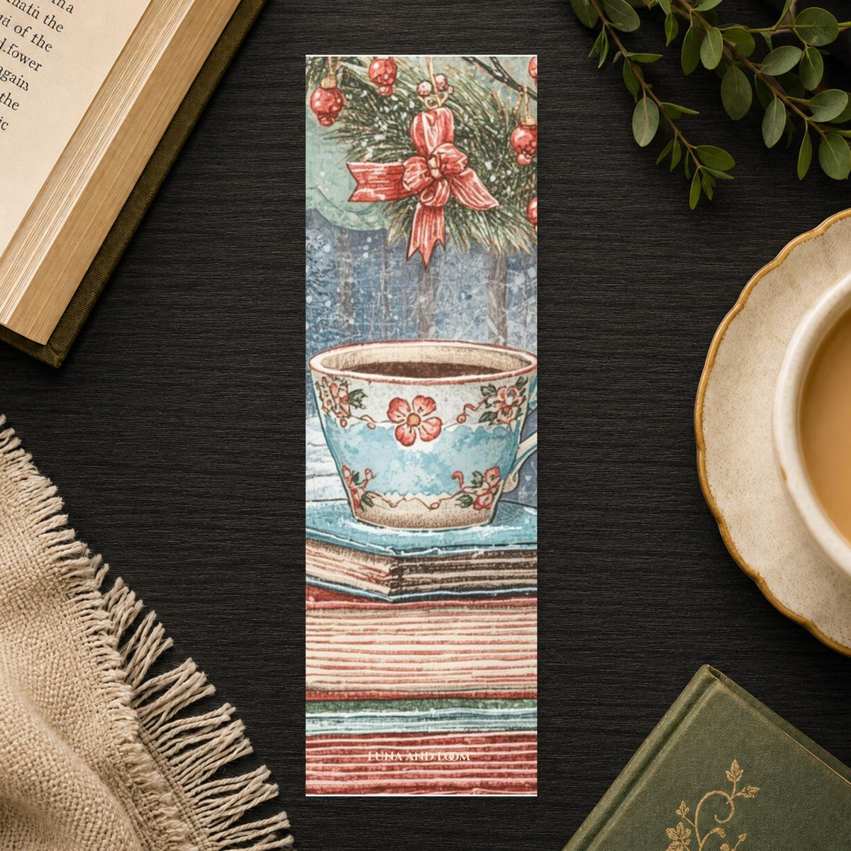 Blue Tea Cup Bookmark | Cozy Reader Gift | Porcelain Teapot Page Marker | Book Lover Gift