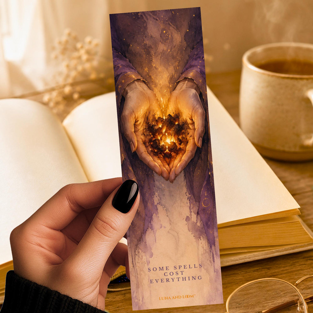 Some Spells Cost Everything Bookmark | Dark Fantasy Quote Gift | Cupped Embers Page Marker | Romantasy Gift