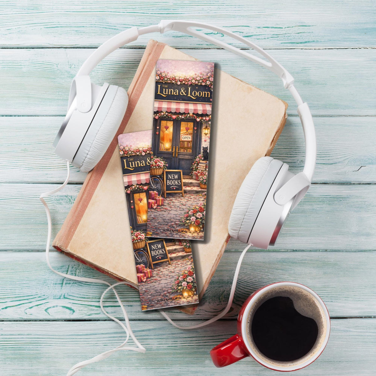 Bookshop Storefront Bookmark | The Luna and Loom | Valentine's Day