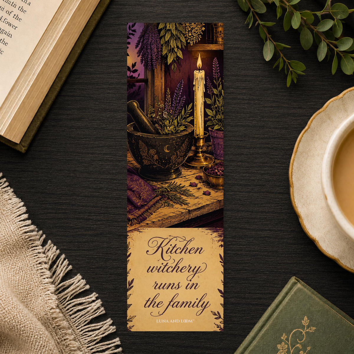 Kitchen Witchery Bookmark | Practical Magic Quote Gift | Mortar Pestle Page Marker | Witchy Family Gift