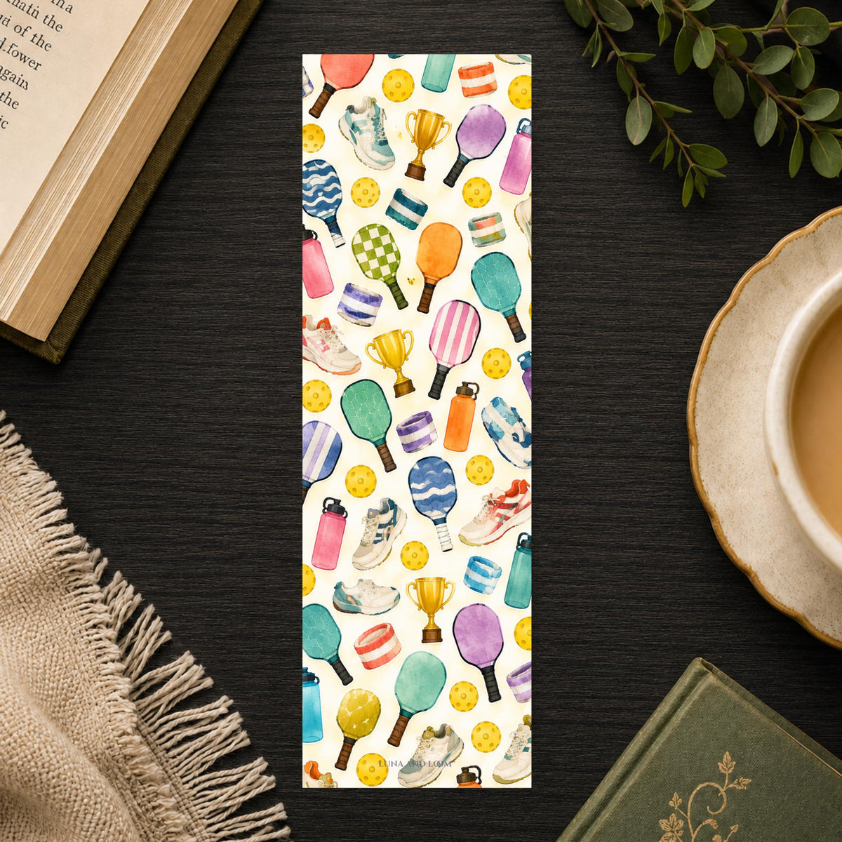 Pickleball Pattern Bookmark | Paddle Ball Sneaker Gift | Cute Sports Page Marker | Pickleball Player Book Lover Gift