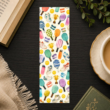 Pickleball Pattern Bookmark | Paddle Ball Sneaker Gift | Cute Sports Page Marker | Pickleball Player Book Lover Gift