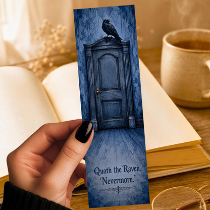 Quoth The Raven Nevermore Bookmark | Poe Quote Gift | Chamber Door Page Marker | Gothic Book Lover Gift