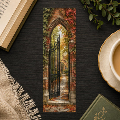 Ivy Gate Bookmark | Collegiate Autumn Gift | Dark Academia Page Marker | Cambridge Campus Book Lover Gift