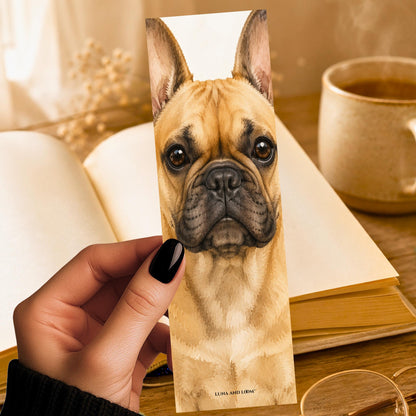 French Bulldog Bookmark | Realistic Dog Portrait | Animal Lover | Watercolor Pet Picture
