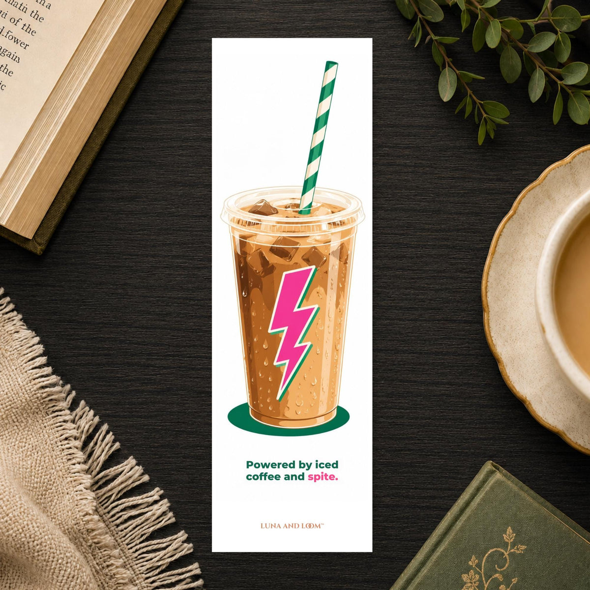Iced Coffee Bookmark | Bright Colorful | Funny | Bold | Reader Gift | Relatable
