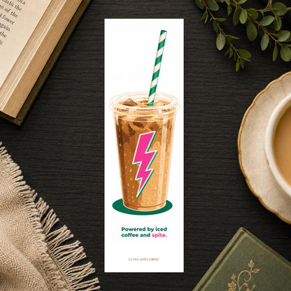 Iced Coffee Bookmark | Bright Colorful | Funny | Bold | Reader Gift | Relatable