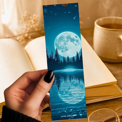 Blue Moon Bookmark | Darkness | Bookish Gift | Reflection