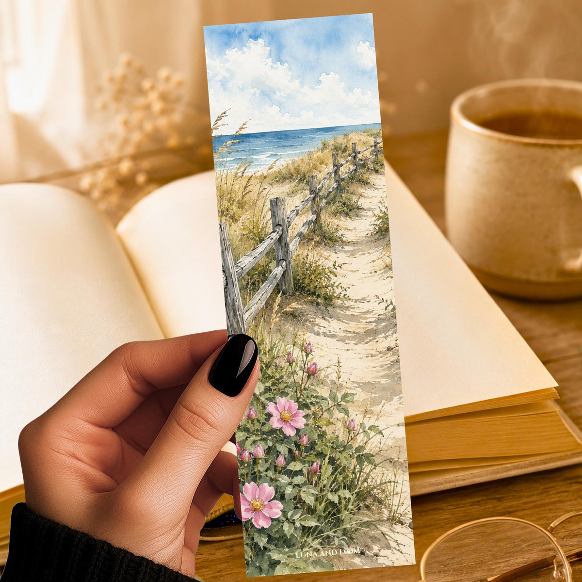 Cape Cod Bookmark | Beach Dunes Summer Gift | Seagrass Coastal Page Marker | New England Beach Book Lover Gift