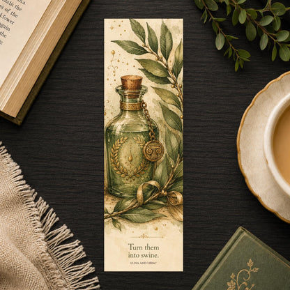 Turn Them Into Swine Bookmark | Greek Mythology | Witch | Funny Fantasy Gift | BookTok Present