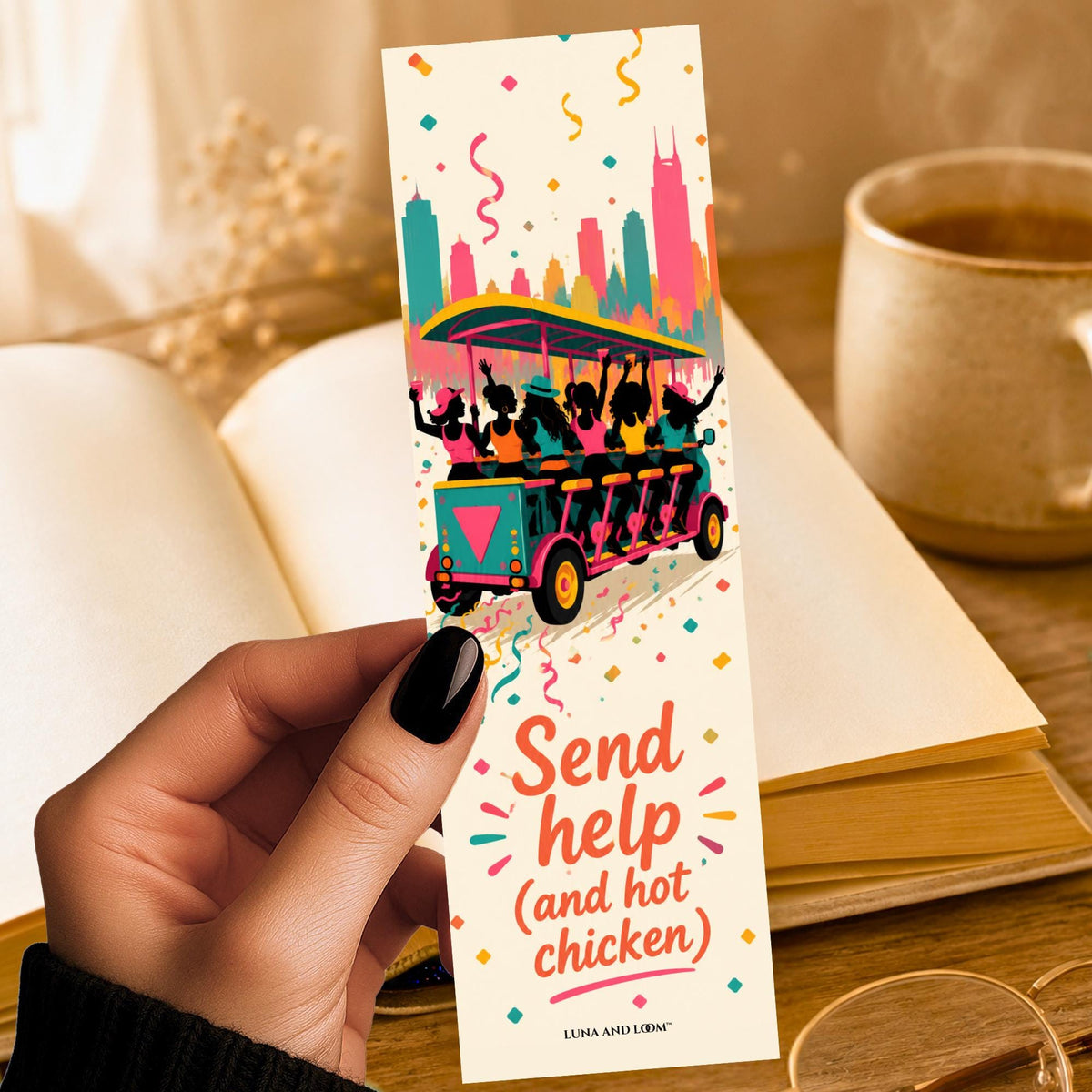 Pedal Tavern Bookmark | Nashville Party Bike Gift | Funny Bach Quote Page Marker | Music City Book Lover Gift | Bachelorette
