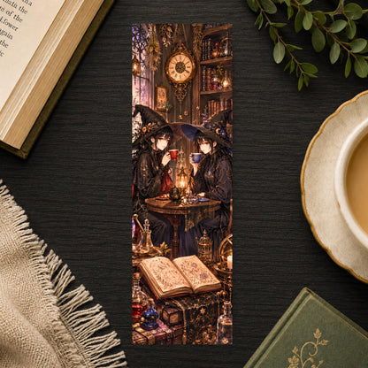 Witchy Tea Bookmark | Anime Style Witches Page Marker | Fantasy Reader Gift
