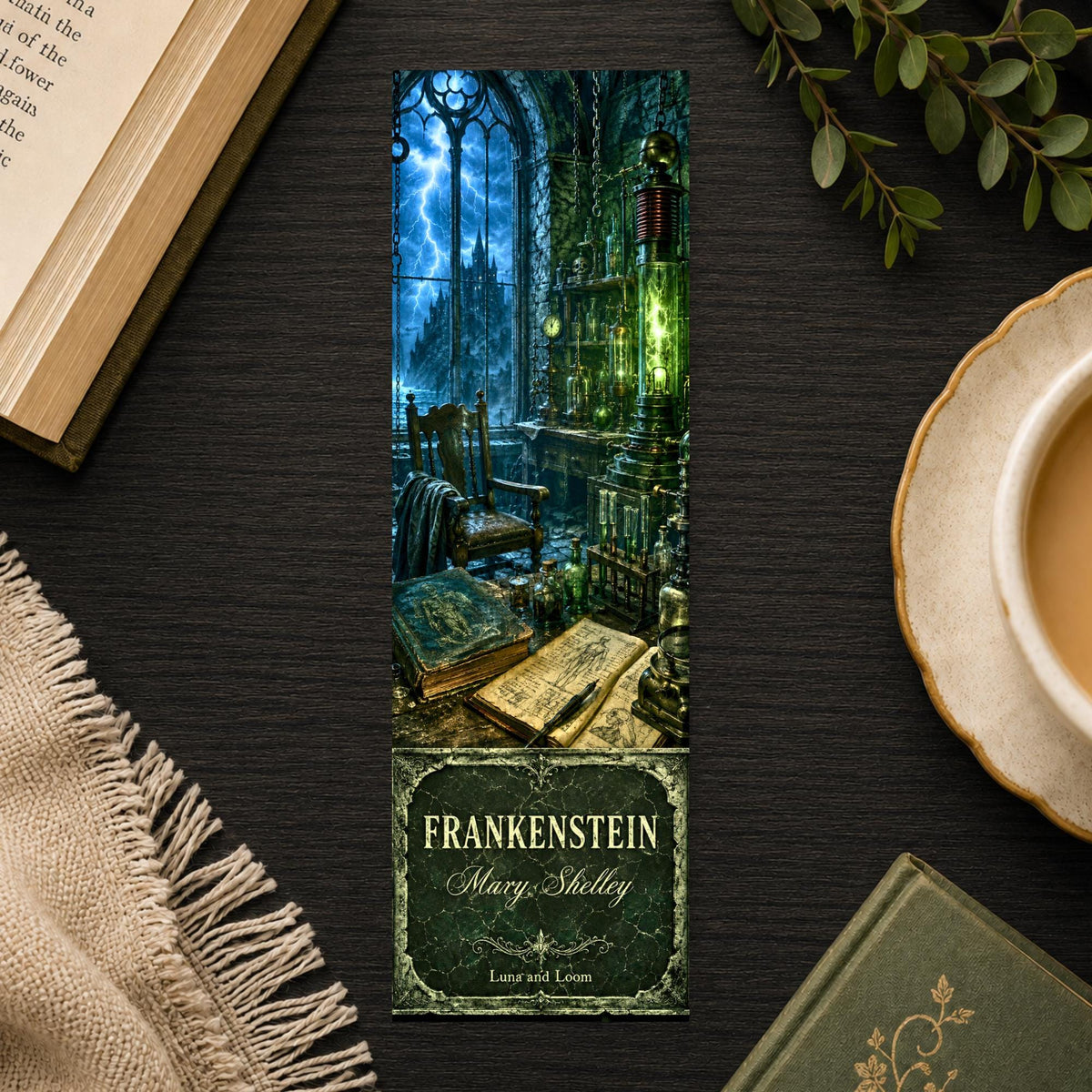 Frankenstein Bookmark | Mary Shelley Book Cover Page Marker | Classic Literature Gift