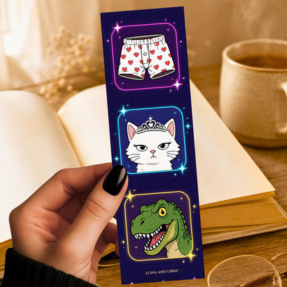 Dungeon Loot Trio Bookmark | LitRPG Icon Gift | Colorful Doodle Page Marker | Gamer Book Lover Gift