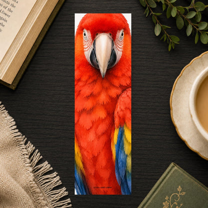 Macaw Bookmark | Realistic Bird Portrait | Watercolor Picture