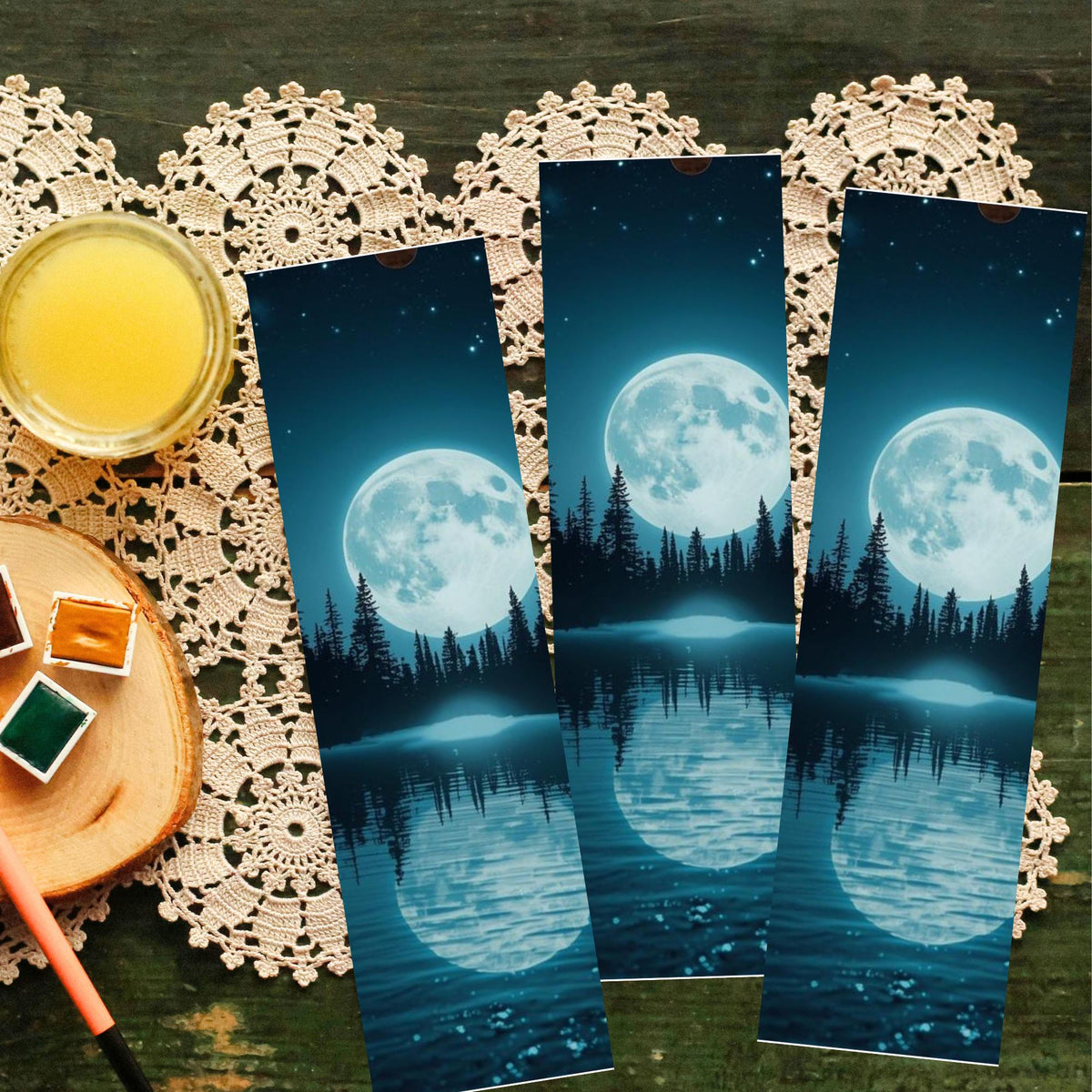 Blue Moon Bookmark | Darkness | Bookish Gift | Reflection