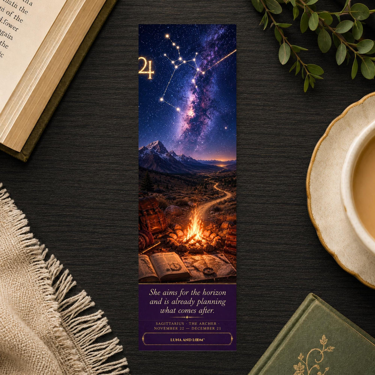 Sagittarius Bookmark | Birthday Gift | Archer Zodiac Literary |  Astrology Book Lover | Fire Sign