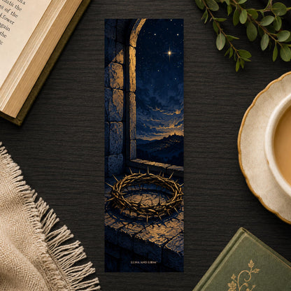 Crown of Thorns Bookmark | Dark Fantasy Reader Gift | Night Windowsill Page Marker | Fae Romance Book Gift