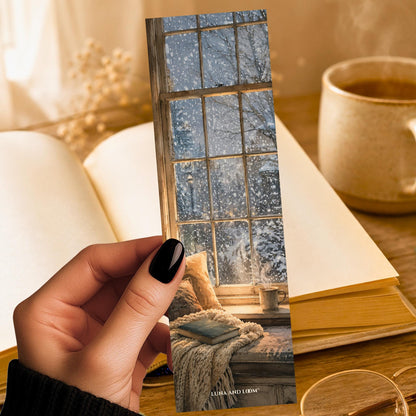 Cozy Window Seat Bookmark | Snow Day Reading Gift | Winter Storm Page Marker | Bookish New England Book Lover Gift | Boston | Nor'easter