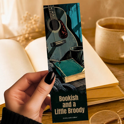 Bookish Little Broody Bookmark | Seattle Quote Gift | Moody Guitar Page Marker | Pacific NW Book Gift